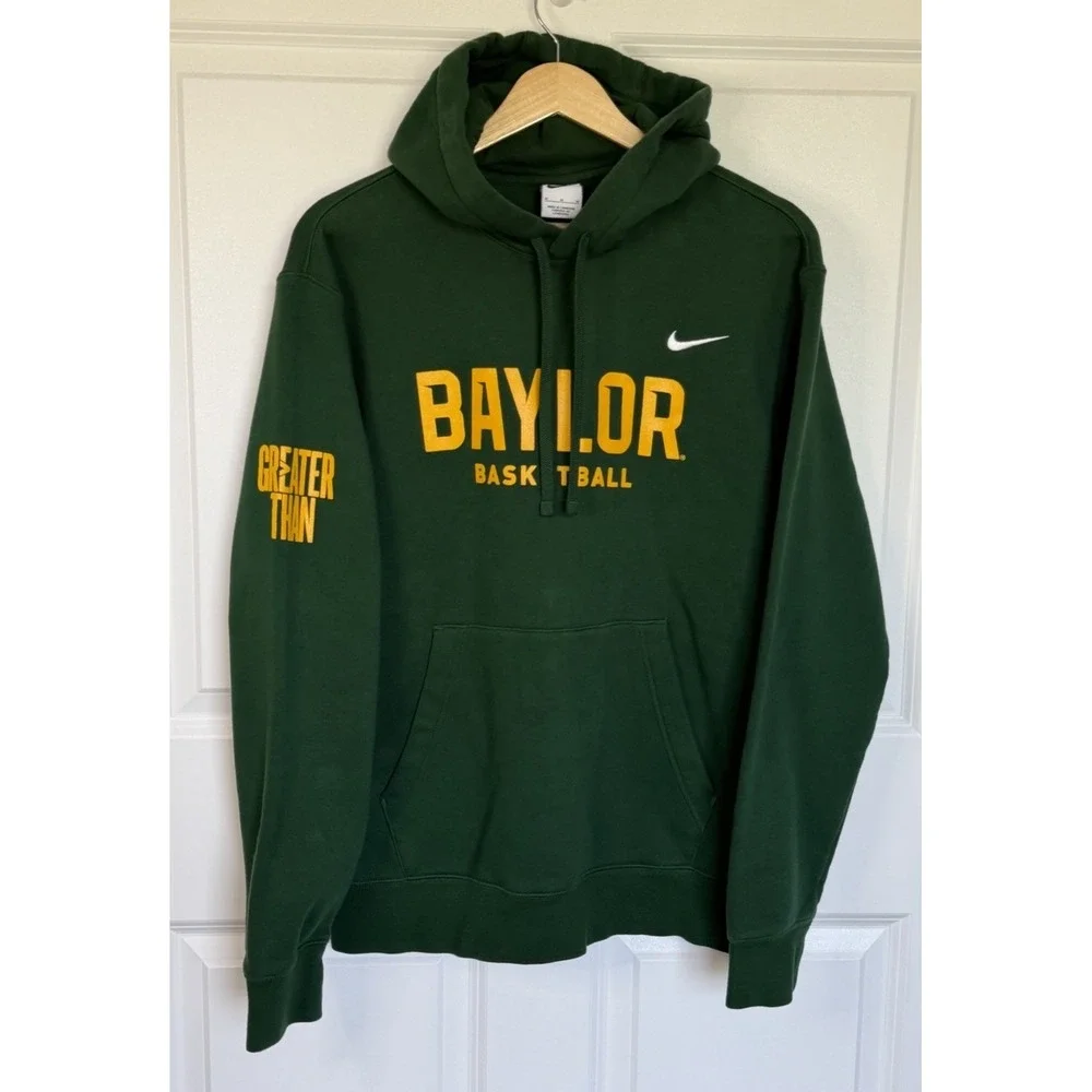 Nike Baylor Bears Basketball Hoodie Men's Medium Green Gold Greater Than